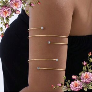 Elegant Gold Arm Cuff Bracelet( set of 2)